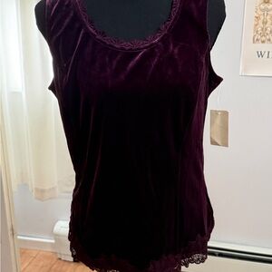 Coldwater Creek Velvet Knit Tank in Rich Purple